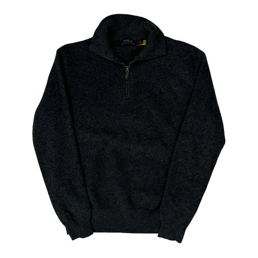 Polo By Ralph Lauren 1/4 Zip - Medium Black Wool