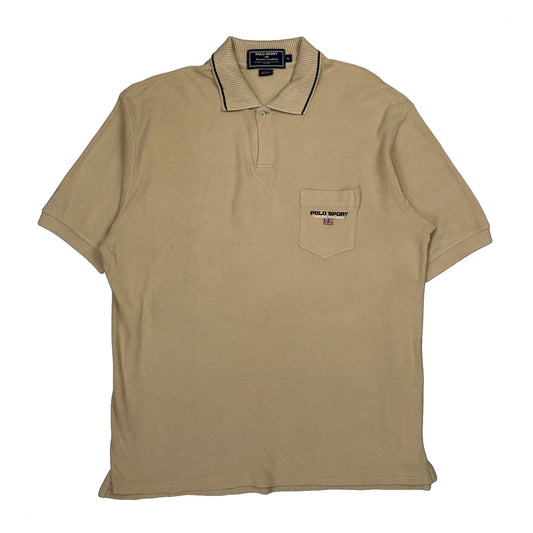 Polo Sport Knitted Polo Shirt - XL Beige Cotton