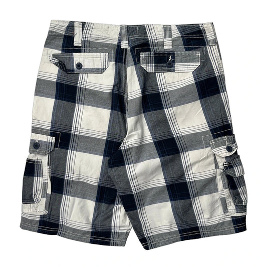 Lee Checked Cargo Shorts - 32W 10L Grey Cotton