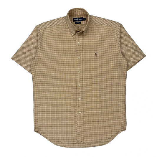 Blake Ralph Lauren Checked Short Sleeve Shirt - Small Beige Cotton