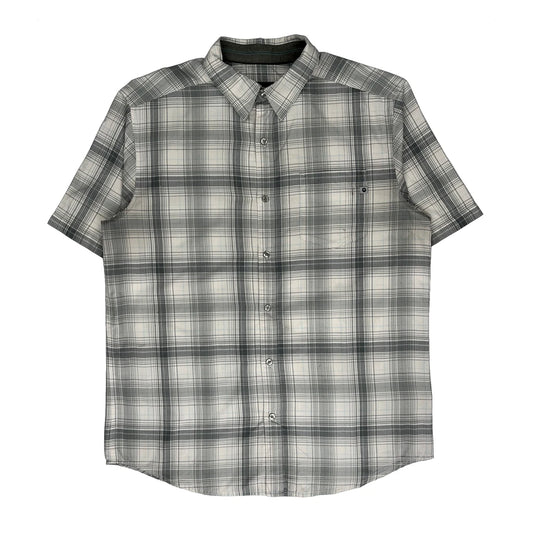 Marmot Checked Short Sleeve Shirt - Large Grey Cotton