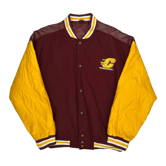 Central Michigan University Steve & Barry College Varsity Jacket - XL Burgundy Acrylic