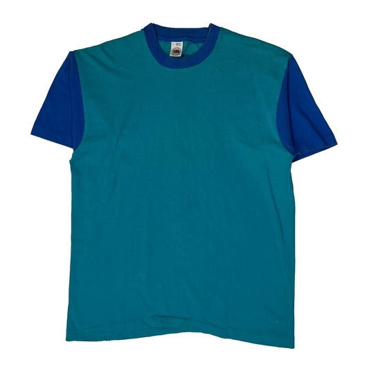 Fruit Of The Loom Graphic T-Shirt - Large Blue Cotton