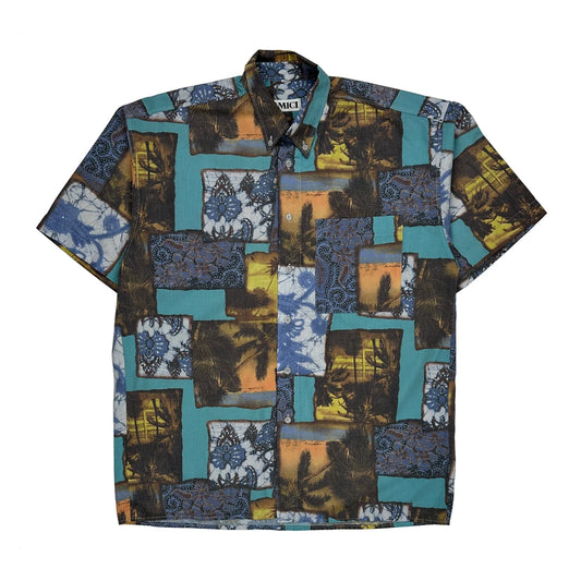 Vintage Amici Graphic Hawaiian Shirt - Large Multicoloured Cotton