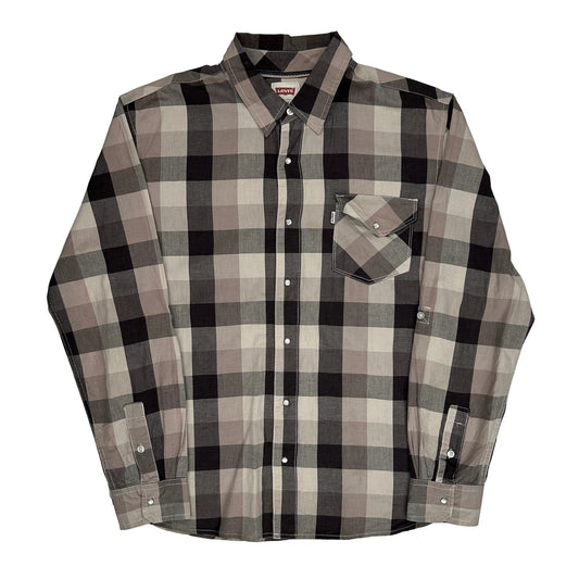 Levis Checked Shirt - XL Grey Cotton