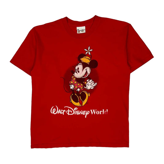 Vintage Walt Disney World Disney Cartoon T-Shirt - Large Red Cotton