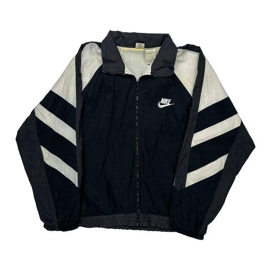 Vintage Nike Track Jacket - XL Black Nylon