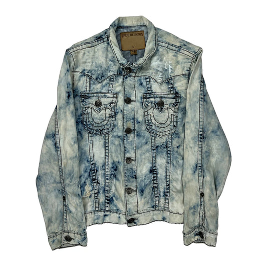 True Religion Tie-Dye Denim Jacket - XL Acid Wash Denim