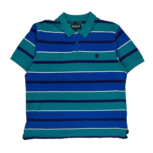 Timberland Striped Polo Shirt - XL Blue Cotton