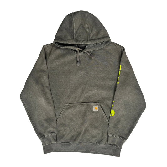 Vintage Carhartt Hoodie - Large Grey Cotton Blend