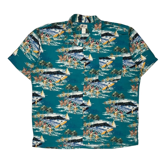 Cherokee Graphic Hawaiian Shirt - XL Multicoloured Viscose