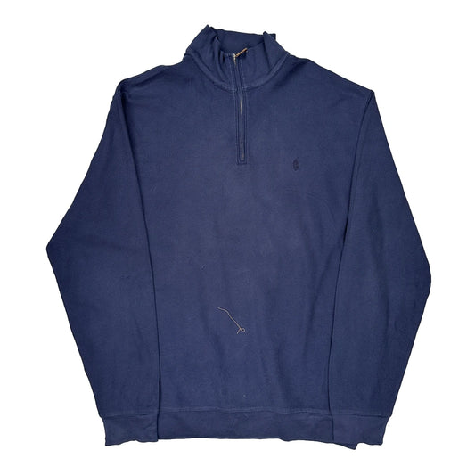 Polo By Ralph Lauren 1/4 Zip - Large Navy Cotton