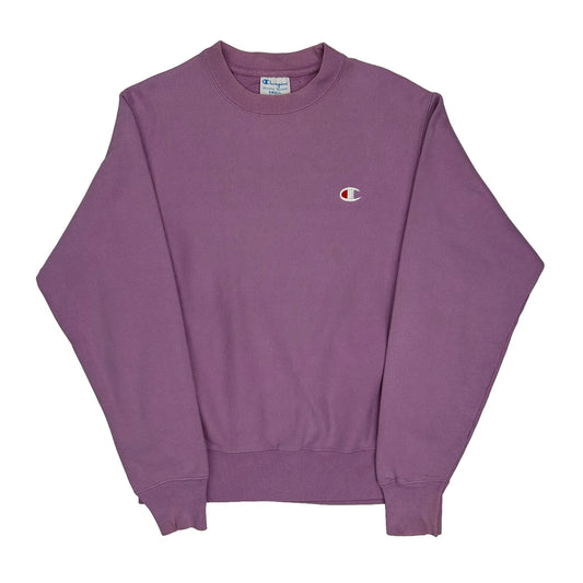 Vintage Reverse Weave Champion Sweatshirt - Small Purple Cotton