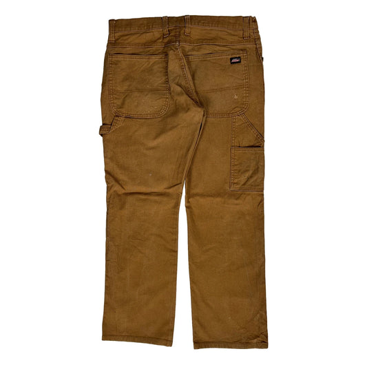 Dickies Carpenter Trousers - 33W 29L Brown Cotton