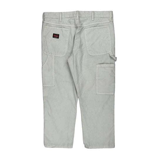 Wrangler Double Knee Carpenter Trousers - 32W 28L White Cotton
