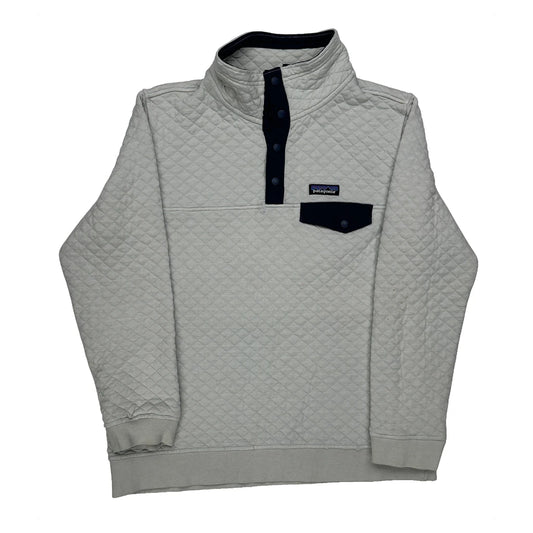 Vintage Organic Cotton Patagonia 1/4 Zip - Large Grey Cotton
