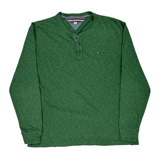 Tommy Hilfiger Long Sleeve T-Shirt - 2XL Green Cotton