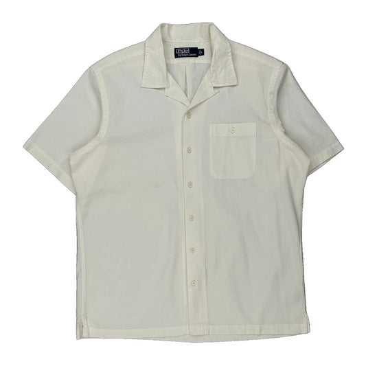 Polo By Ralph Lauren Short Sleeve Shirt - Large White Cotton