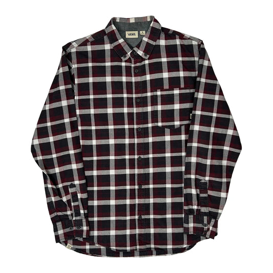 Vintage Vans Checked Flannel Shirt - Medium Red Cotton