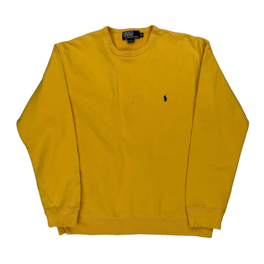 Polo By Ralph Lauren Sweatshirt - Medium Yellow Cotton