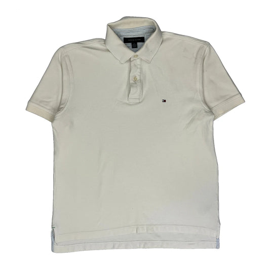 Tommy Hilfiger Polo Shirt - Medium Cream Cotton