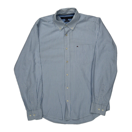 Tommy Hilfiger Striped Shirt - Small Blue Cotton
