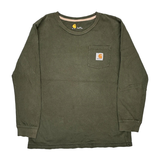 Whitetail Deer, Age 14-16 Carhartt Graphic Long Sleeve T-Shirt - Large Green Cotton