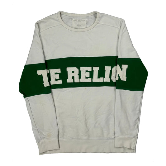 True Religion Spellout Sweatshirt - Large Green Cotton