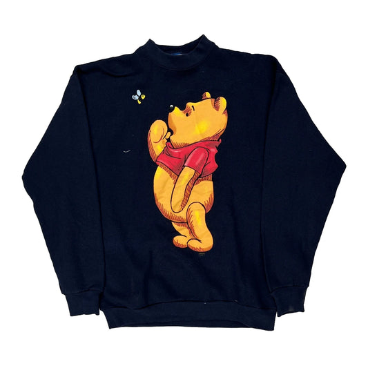 Made In USa Winnie The Pooh Disney Cartoon Sweatshirt - Large Navy Cotton