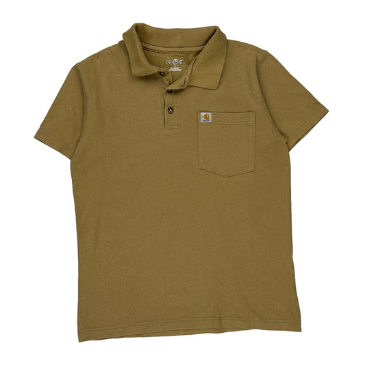 Carhartt Polo Shirt - Small Khaki Cotton