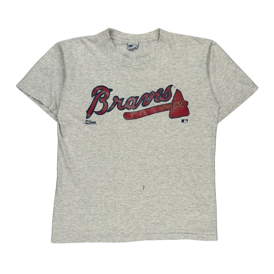 Single Stitch Atlanta Braves Salem Mlb T-Shirt - Large Grey Cotton