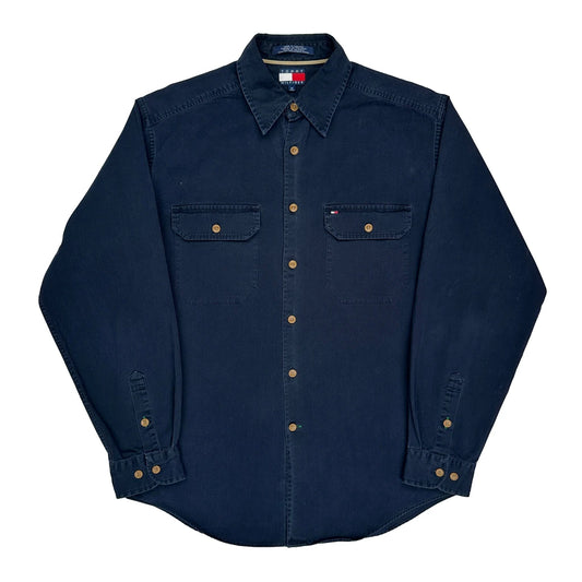 Vintage Tommy Hilfiger Shirt - Medium Navy Cotton