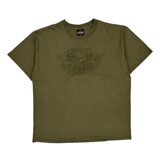 Motorcycles Harley Davidson Graphic T-Shirt - XL Green Cotton