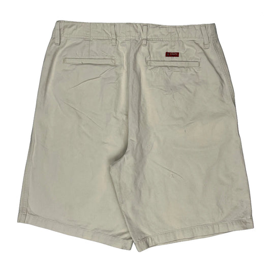 Chaps Denim Chino Shorts - 34W 9L Beige Cotton