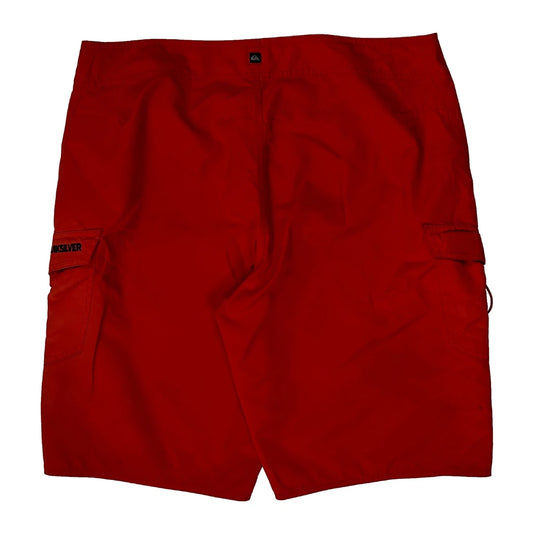 Vintage Quiksilver Cargo Shorts - 38″ Waist Red Cotton