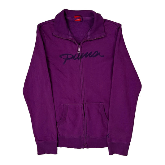 Vintage Puma Zip Up - Small Purple Cotton