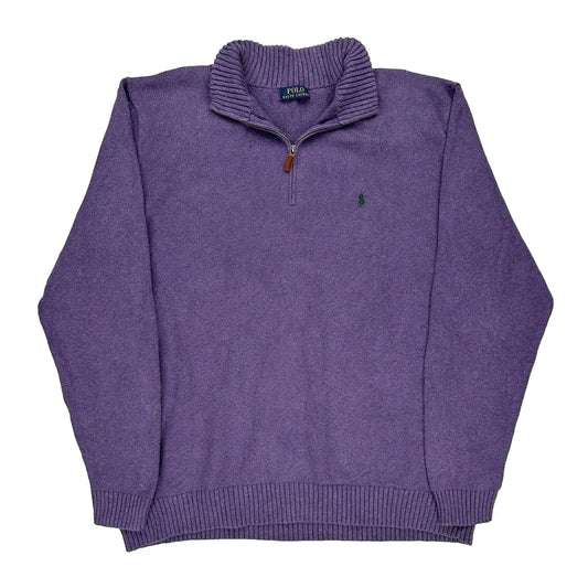 Polo By Ralph Lauren 1/4 Zip - 3XL Purple Cotton