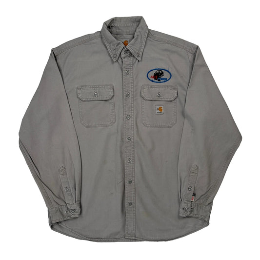 Carhartt Workwear Shirt - Large Grey Cotton