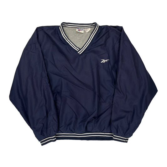 Reebok Windbreaker - Large Navy Polyester