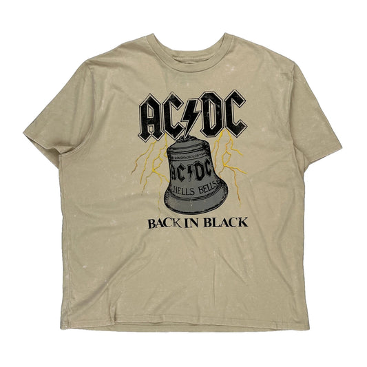 Back In Black Ac/Dc Band T-Shirt - 2XL Beige Cotton Blend