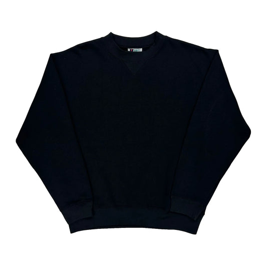 90S Blank Bold Spirit Sweatshirt - Large Black Polyester Blend