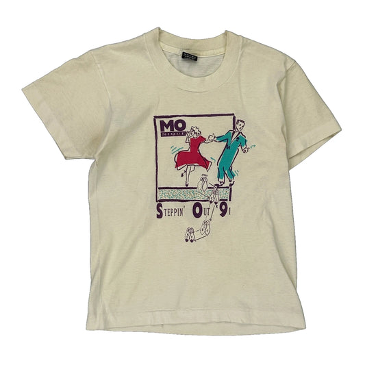 Steppin' Out '91 Screen Stars Single Stitch T-Shirt - Medium Cream Cotton Blend