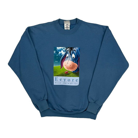 Eeyore Disney Cartoon Sweatshirt - Medium Blue Cotton Blend