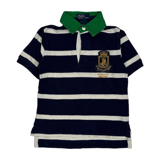 Age 3 Polo By Ralph Lauren Striped Polo Shirt - XS Navy Cotton