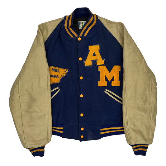 Mbl Champs Trophy Jackets Varsity Jacket - Large Navy Wool Blend