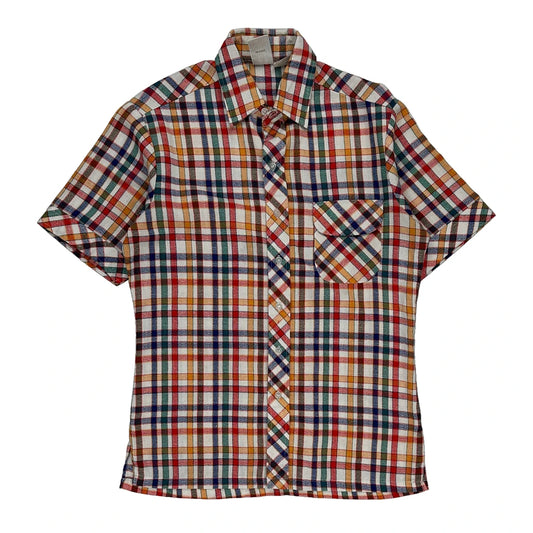 Alfie California Checked Short Sleeve Shirt - Medium Multicoloured Cotton Blend