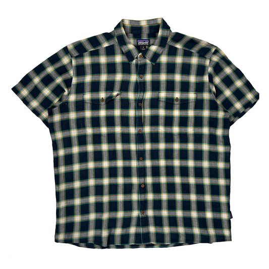 Patagonia Checked Short Sleeve Shirt - XL Blue Cotton