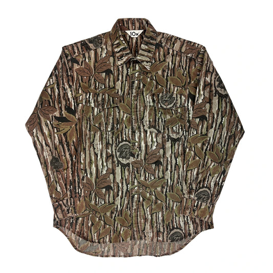 Realtree Camo Patterned Shirt - Large Brown Cotton