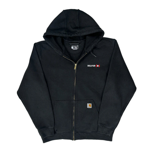 Carhartt Full Zip Hoodie - Large Black Cotton Blend