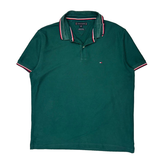 Tommy Hilfiger Polo Shirt - Large Green Cotton